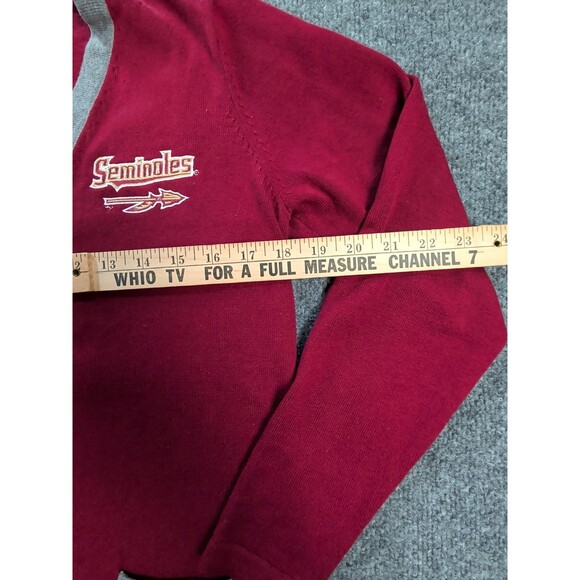 Florida State Seminoles Button Up Sweater Womens Small Red Lady Vessi Preppy - Picture 8 of 9